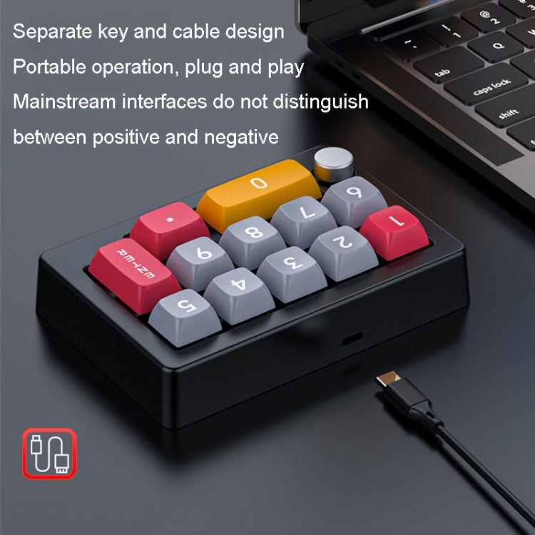 MKESPN 13 Keys RGB Multi-Function Macro Programming Mechanical Keypad Wired With Knob Keyboard(White) - Mini Keyboard by MKESPN | Online Shopping UK | buy2fix