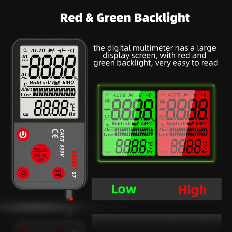 BSIDE ADMS7 Smart Thin Digital Multimeter Counts DC AC Voltmeter, Model: Standard Charging Model - Digital Multimeter by BSIDE | Online Shopping UK | buy2fix