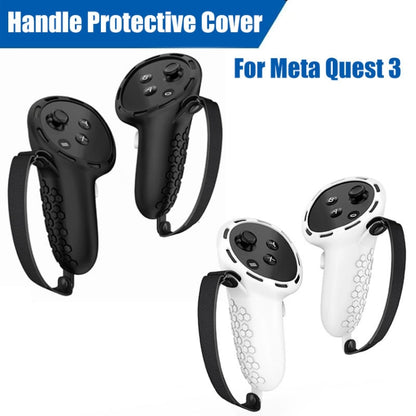 For Oculus/Meta Quest 3 Controller Silicone Anti-Slip Protective Cover VR Accessories(Black) - VR Accessories by buy2fix | Online Shopping UK | buy2fix