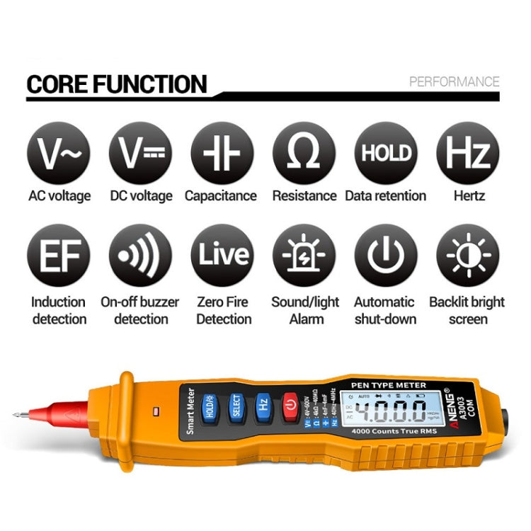 ANENG A3003 Multi-Function Pen-Type High-Precision Smart Multimeter(Black) - Consumer Electronics by ANENG | Online Shopping UK | buy2fix