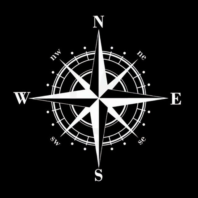 10 PCS  Art Design Vinyl NSWE Compass Car Stickers Decals, Black + White - Decorative Sticker by buy2fix | Online Shopping UK | buy2fix