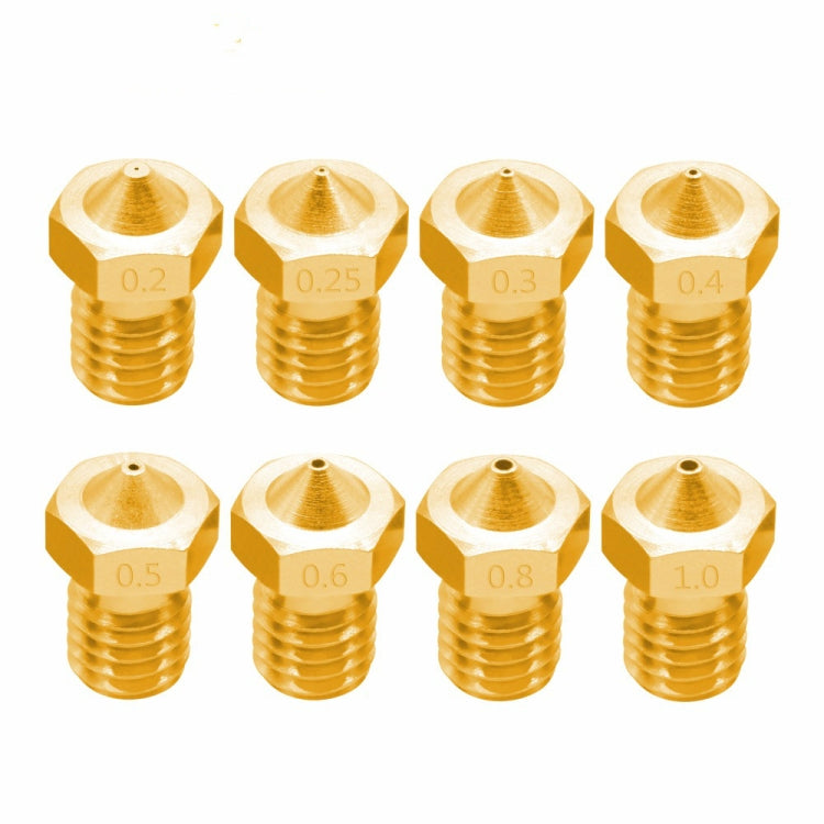 8 PCS Bugatti 3D Printer Accessories E3D-V5 V6 Nozzle M6 Thread Consumables Hot Nozzle, Size:1.75/0.25mm - Consumer Electronics by buy2fix | Online Shopping UK | buy2fix