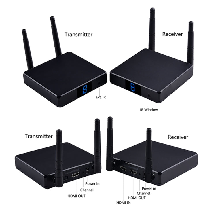 Measy FHD686 Full HD 1080P 3D 5-5.8GHz Wireless HDMI Transmitter (Transmitter + Receiver) with Display, Supports Infrared Remote Control & Wireless Same Screen Function, Transmission Distance: 200m - Consumer Electronics by Measy | Online Shopping UK | buy2fix