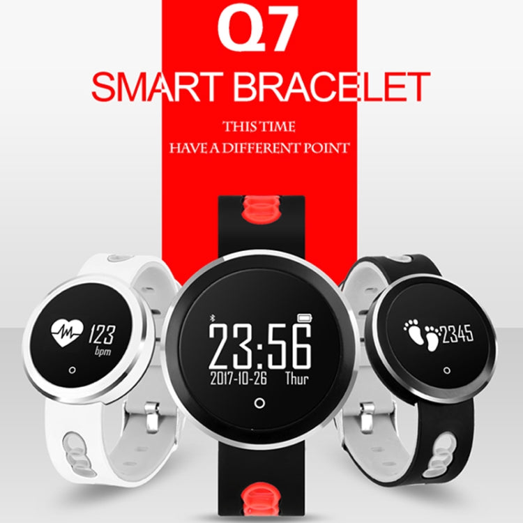 Q7 0.95 inch HD OLED Screen Display Bluetooth Smart Bracelet, IP68 Waterproof, Support Pedometer / Sedentary Reminder / Heart Rate Monitor / Sleep Monitor, Compatible with Android and iOS Phones(White) - Smart Wear by buy2fix | Online Shopping UK | buy2fix