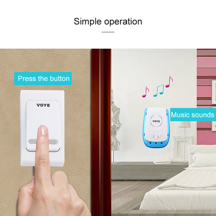 VOYE V009B Home Music Remote Control Wireless Doorbell with 38 Polyphony Sounds, US Plug (White) - Wireless Doorbell by VOYE | Online Shopping UK | buy2fix