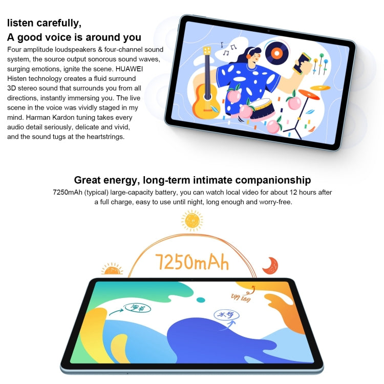 Huawei MatePad 10.4 BAH4-AL10 4G, 10.4 inch, 6GB+128GB, HarmonyOS 2 Qualcomm Snapdragon 778G 4G Octa Core up to 2.42GHz, Support Dual WiFi, OTG, Network: 4G, Not Support Google Play (Blue) - Huawei by Huawei | Online Shopping UK | buy2fix