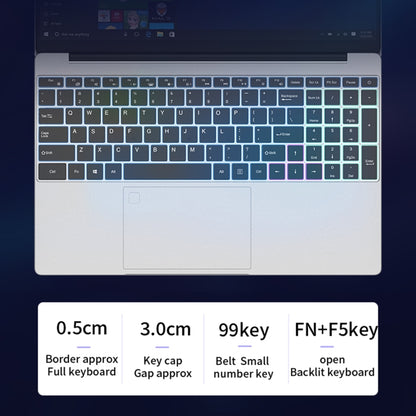 CENAVA F152 Notebook, 15.6 inch, 12GB+512GB, Fingerprint Unlock, Windows 10 Intel Celeron N5095 Quad Core 2.0GHz-2.9GHz, Support TF Card & Bluetooth & WiFi & HDMI, US Plug(Silver) - CENAVA by CENAVA | Online Shopping UK | buy2fix