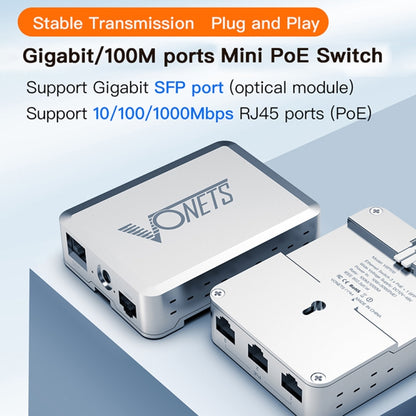 VONETS VSP510 5 Ports Ethernet Gigabit Switch with DC Adapter + Rail Fixing Buckle Set - Switch by VONETS | Online Shopping UK | buy2fix