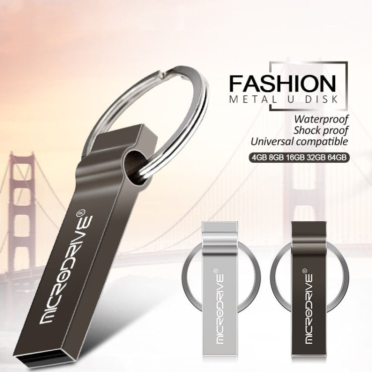 MicroDrive 4GB USB 2.0 Metal Keychain U Disk (Black) - Computer & Networking by MicroDrive | Online Shopping UK | buy2fix