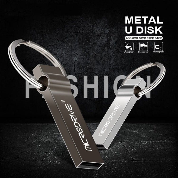 MicroDrive 8GB USB 2.0 Metal Keychain U Disk (Grey) - USB Flash Drives by MicroDrive | Online Shopping UK | buy2fix