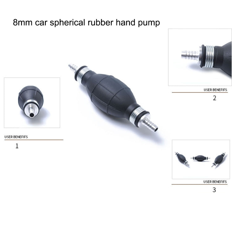 8mm Car Spherical Rubber Car Boat Motorcycle Gasoline Pump Crude Oil Pump Hand Pump - In Car by buy2fix | Online Shopping UK | buy2fix